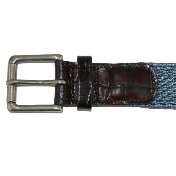 CrookhornDavis Men's Hampton Stretch Belt with Croc Print Tabs - Picture 3 of 3